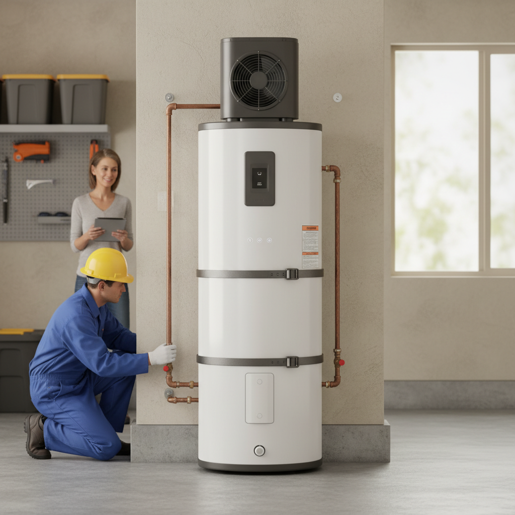 Professional installation of a Heat Pump Water Heater in a Bay Area home