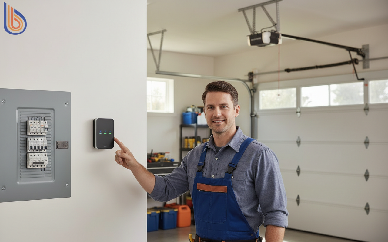 Electrician installing load shedding framework devices on a 100 amp panel