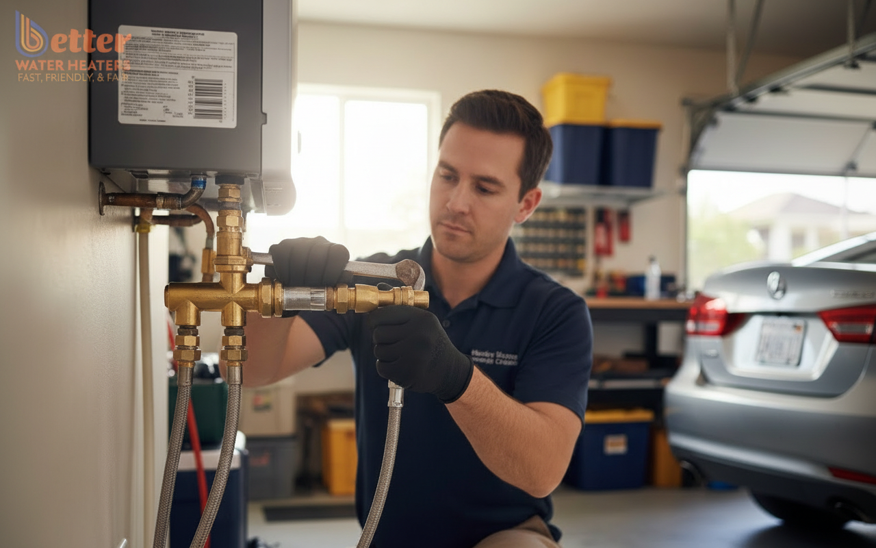 Professional installation of a thermostatic mixing valve for mixing valves vs tank temperature optimization