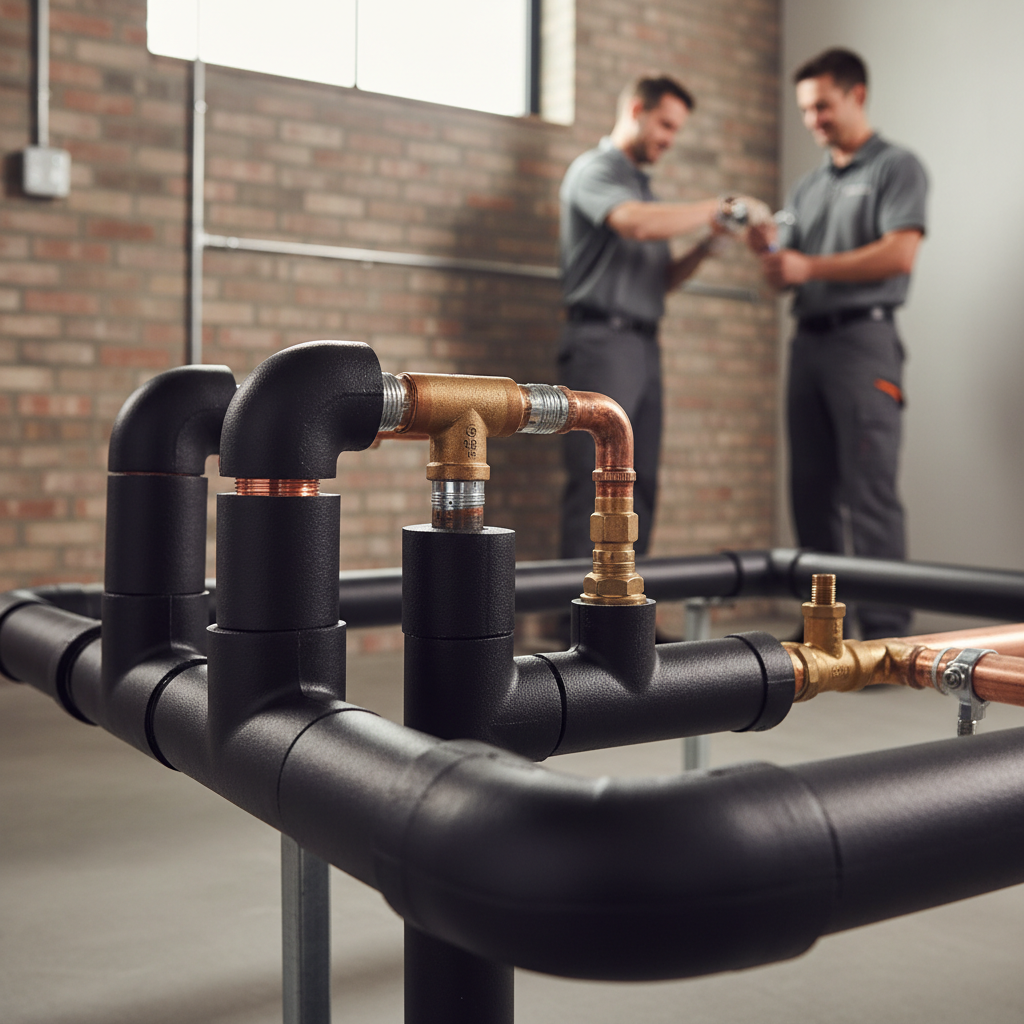 Properly installed garage water heater insulation on copper pipes for heat loss prevention