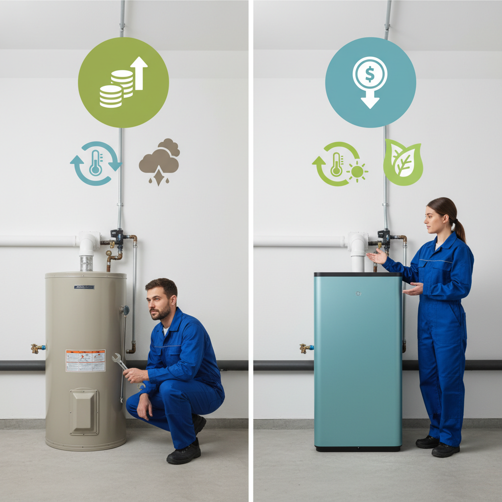 Gas vs Electric Water Heater Comparison Comparison of gas vs heat pump water heaters for California water heater ban 2027