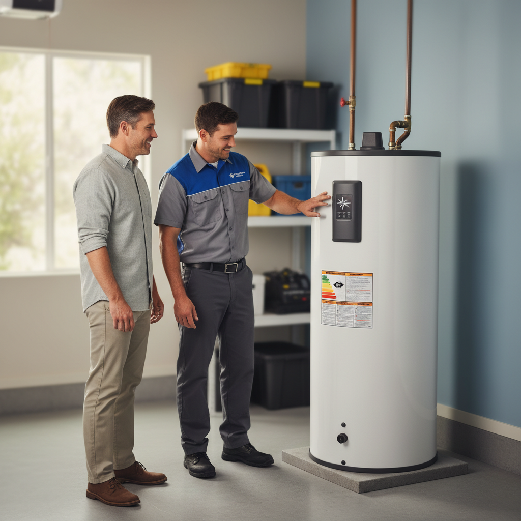 Professional installation of a heat pump water heater in a Bay Area home