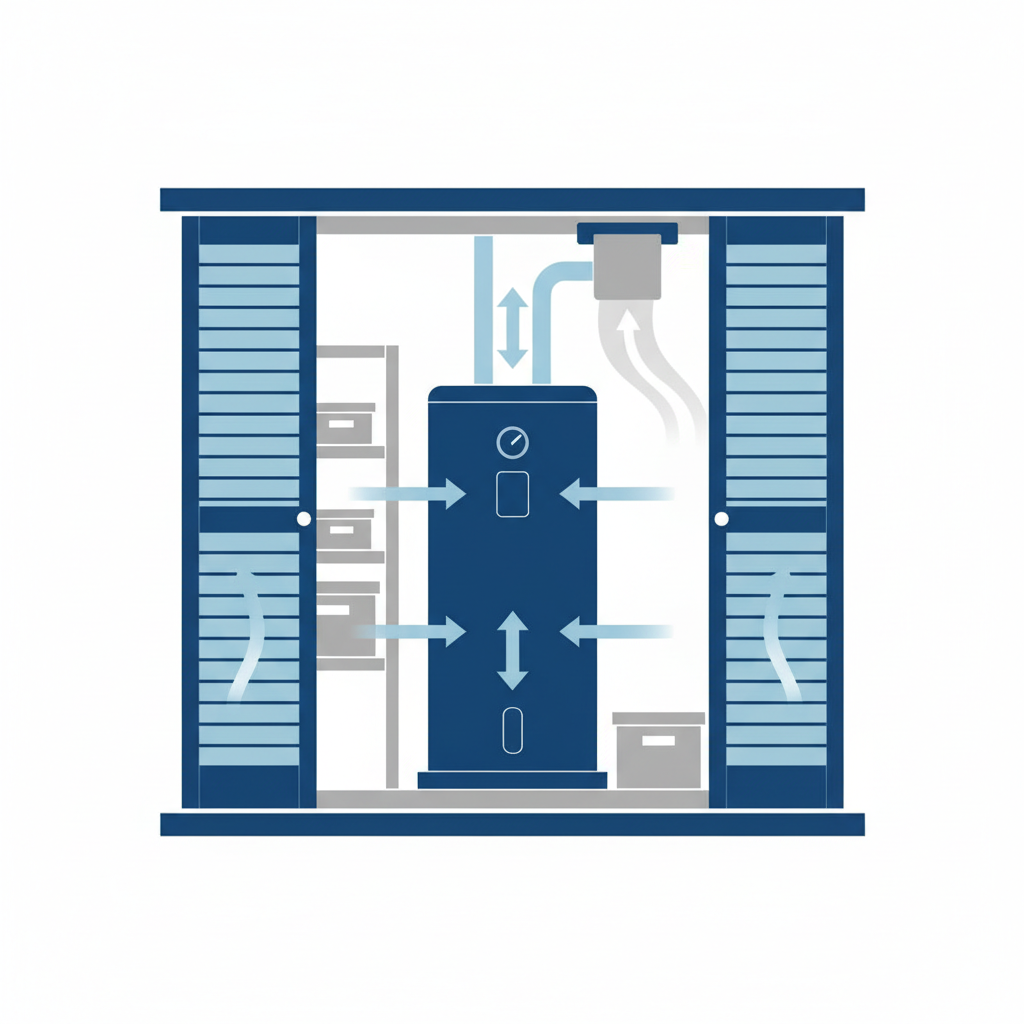 Diagram of airflow requirements for water heater performance