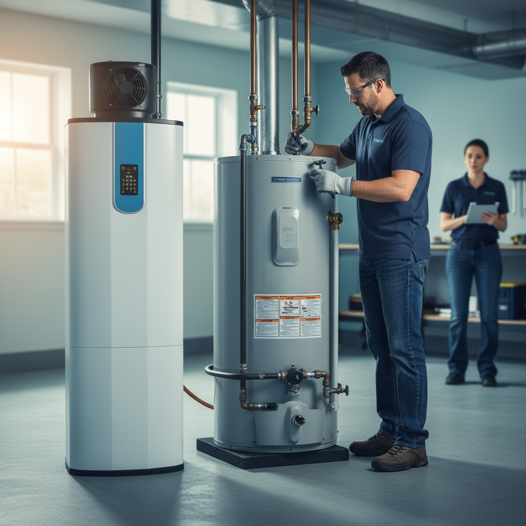 Comparison chart of gas vs heat pump water heater First Hour Rating