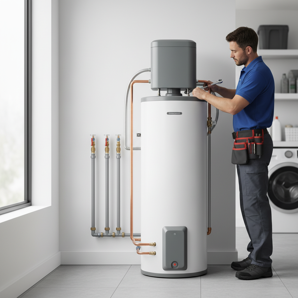 High-recovery water heater installation in a Bay Area apartment complex