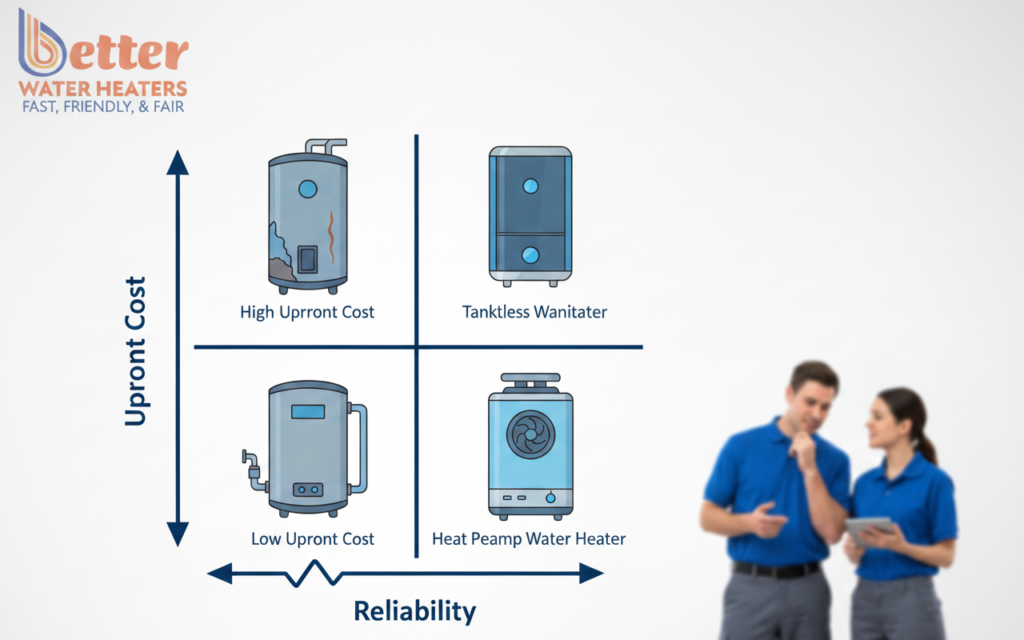 4-Quadrant Reliability Matrix for water heater warranty comparison